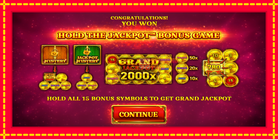 15 Coins Grand Gold Edition Score The Jackpot mesin slot dengan animasi cerah, gambar 3