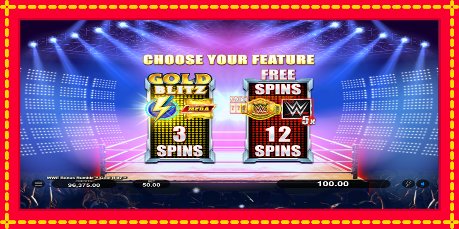 WWE Bonus Rumble Gold Blitz mesin slot dengan animasi cerah, gambar 3