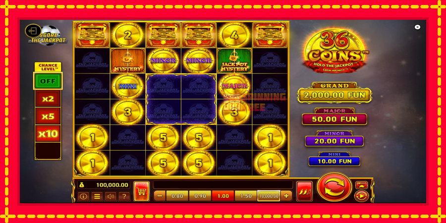 36 Coins Score The Jackpot mesin slot dengan animasi cerah, gambar 2