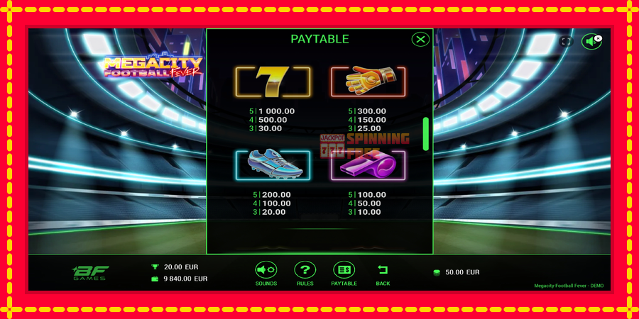 Megacity Football Fever mesin slot dengan animasi cerah, gambar 6