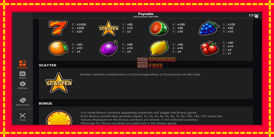 Sizzling Sevens Hold & Win mesin slot dengan animasi cerah, gambar 5