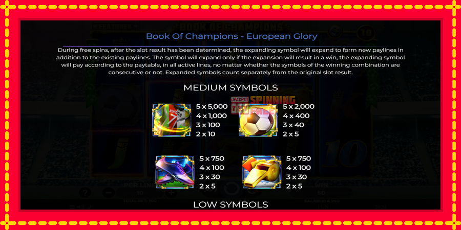 Book of Champions - European Glory mesin slot dengan animasi cerah, gambar 5