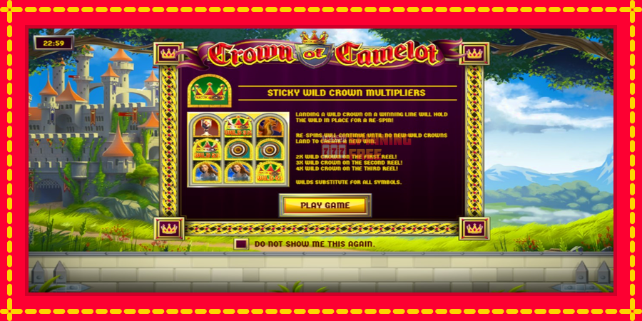 Crown of Camelot mesin slot dengan animasi cerah, gambar 1