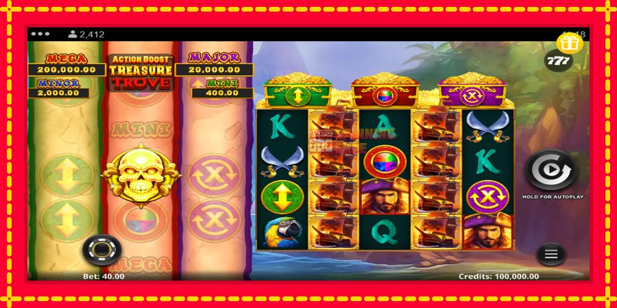 Action Boost Treasure Trove mesin slot dengan animasi cerah, gambar 2