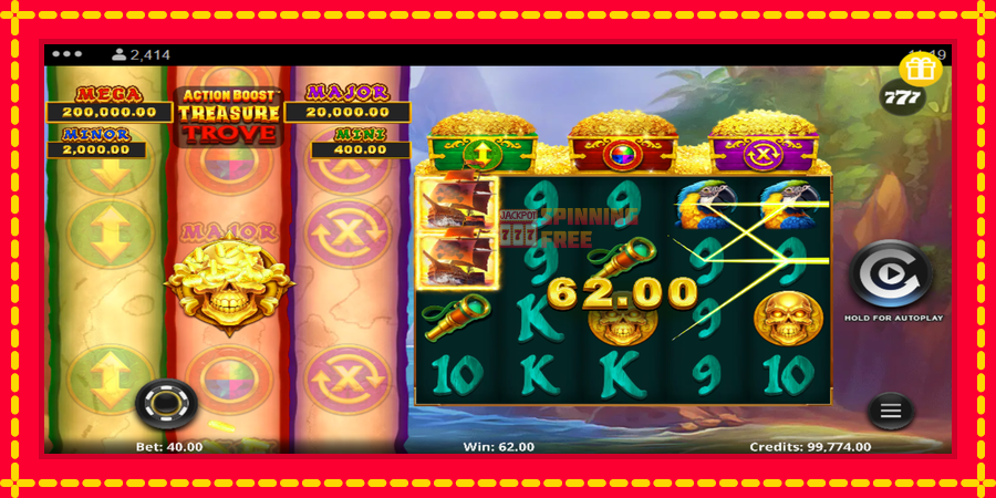 Action Boost Treasure Trove mesin slot dengan animasi cerah, gambar 3