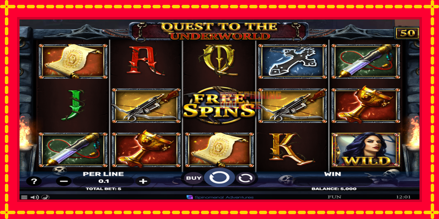 Quest To The Underworld mesin slot dengan animasi cerah, gambar 2