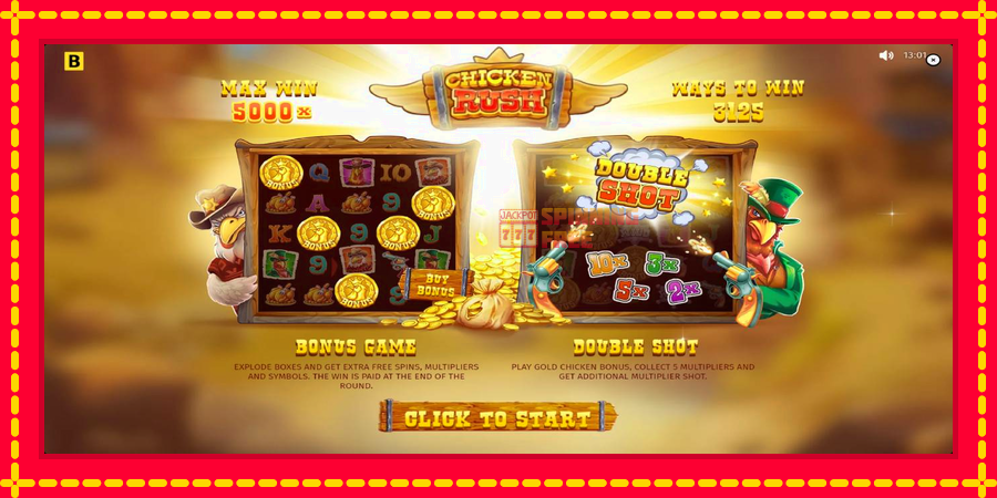 Chicken Rush mesin slot dengan animasi cerah, gambar 1