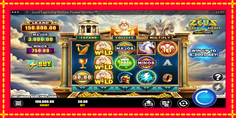 Zeus Lightning Riches Power Combo mesin slot dengan animasi cerah, gambar 2