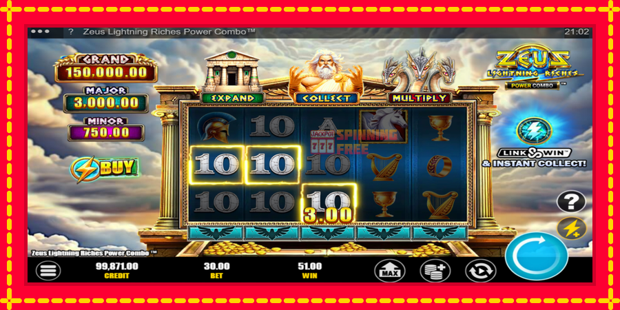 Zeus Lightning Riches Power Combo mesin slot dengan animasi cerah, gambar 3