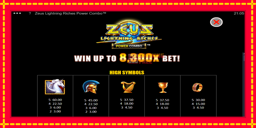 Zeus Lightning Riches Power Combo mesin slot dengan animasi cerah, gambar 6