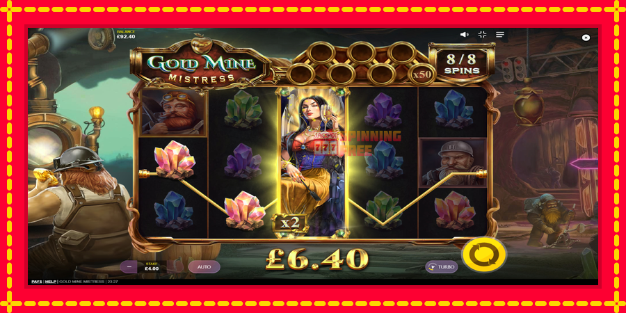 Gold Mine Mistress mesin slot dengan animasi cerah, gambar 4