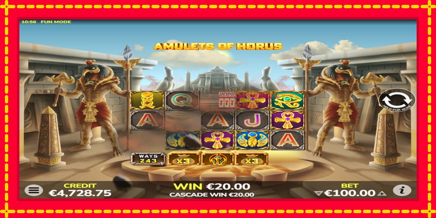 Amulets of Horus mesin slot dengan animasi cerah, gambar 3