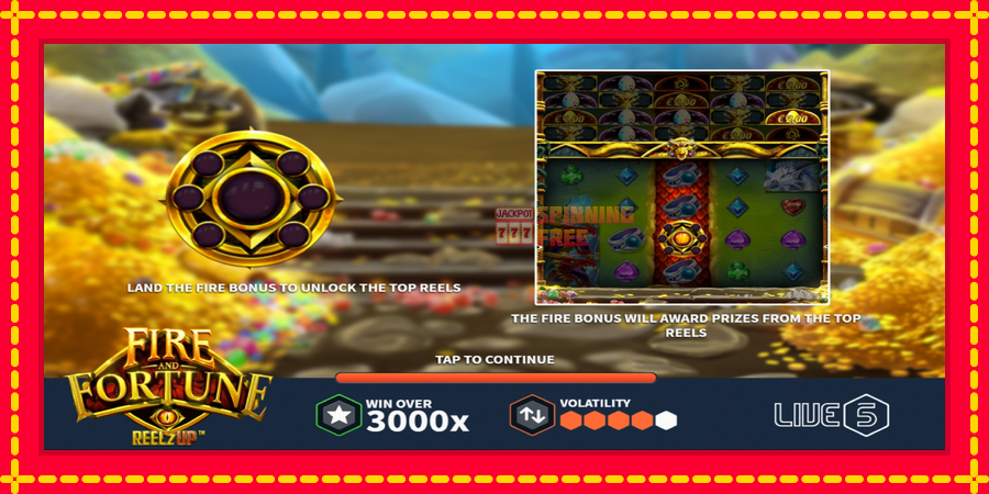 Fire and Fortune ReelzUp mesin slot dengan animasi cerah, gambar 1