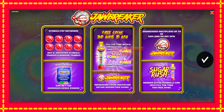 Jawbreaker mesin slot dengan animasi cerah, gambar 1