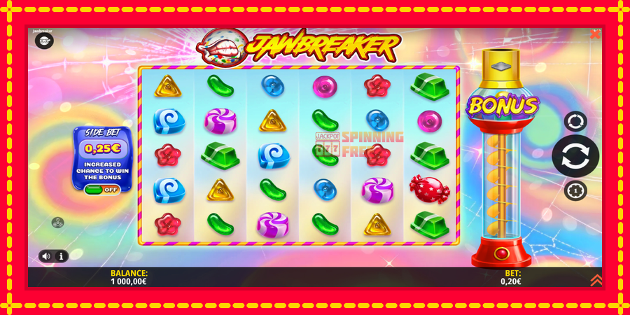 Jawbreaker mesin slot dengan animasi cerah, gambar 2