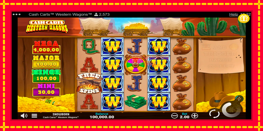 Cash Carts Western Wagons mesin slot dengan animasi cerah, gambar 1