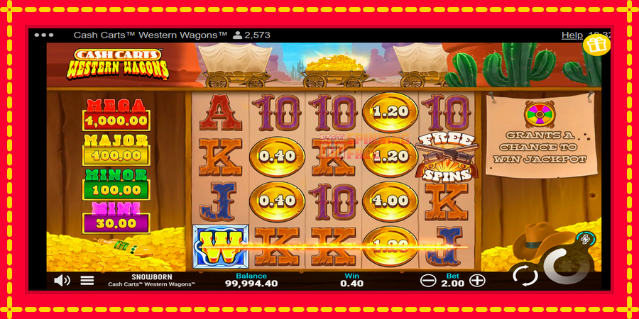 Cash Carts Western Wagons mesin slot dengan animasi cerah, gambar 2