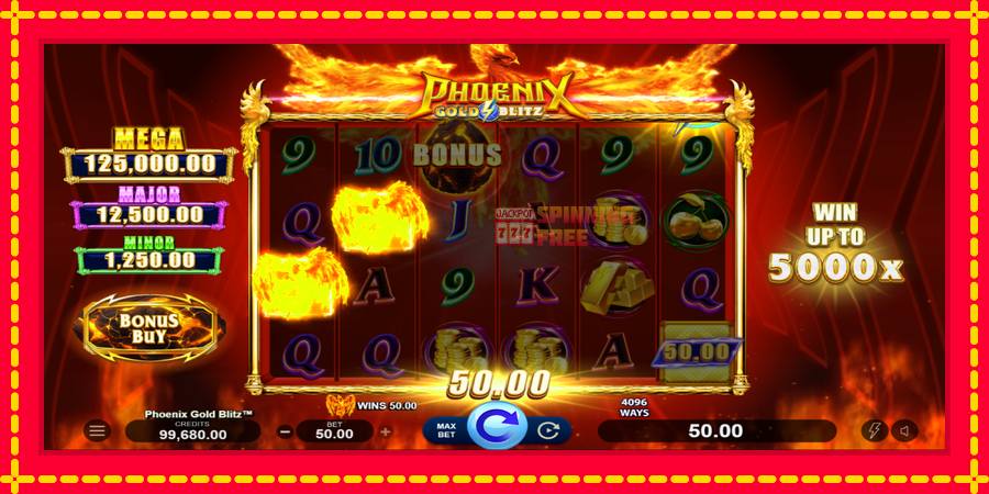 Phoenix Gold Blitz mesin slot dengan animasi cerah, gambar 4