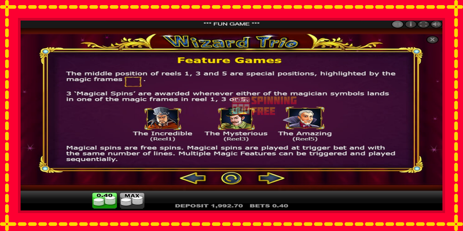 Wizard Trio mesin slot dengan animasi cerah, gambar 4