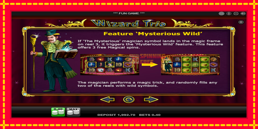 Wizard Trio mesin slot dengan animasi cerah, gambar 6