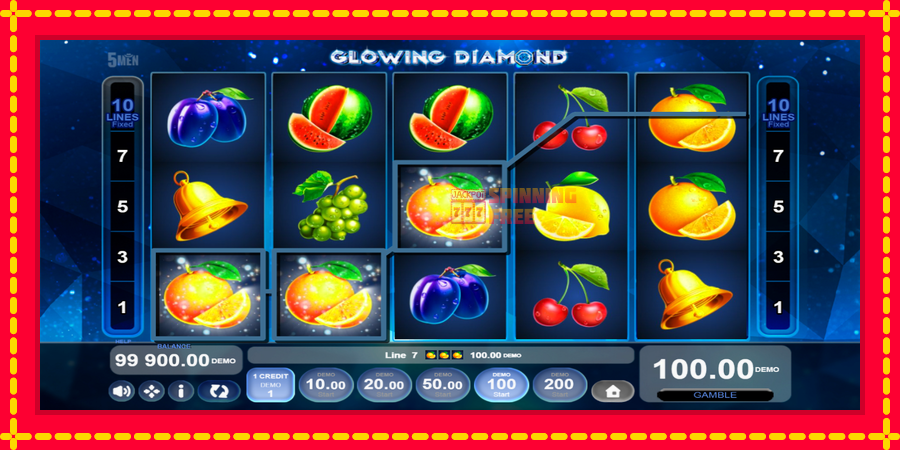 Glowing Diamond mesin slot dengan animasi cerah, gambar 2