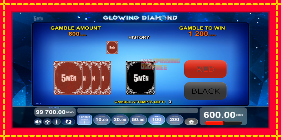 Glowing Diamond mesin slot dengan animasi cerah, gambar 4