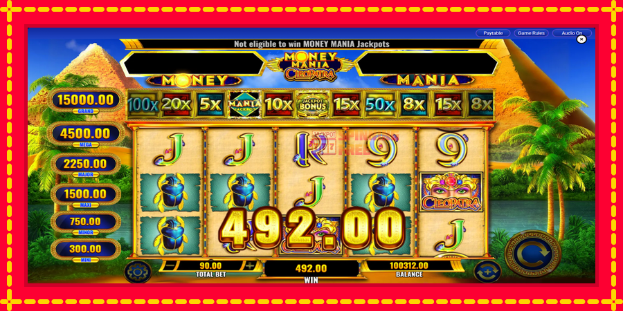 Money Mania Cleopatra mesin slot dengan animasi cerah, gambar 3