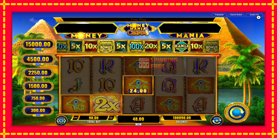 Money Mania Cleopatra mesin slot dengan animasi cerah, gambar 4