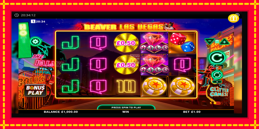 Beaver Las Vegas mesin slot dengan animasi cerah, gambar 1