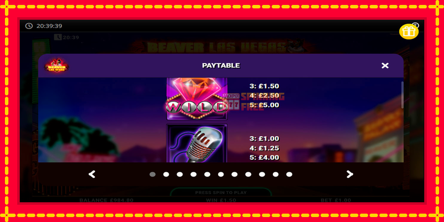 Beaver Las Vegas mesin slot dengan animasi cerah, gambar 6