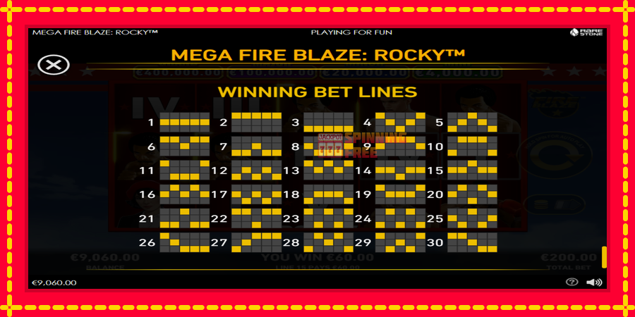 Mega Fire Blaze: Rocky mesin slot dengan animasi cerah, gambar 6