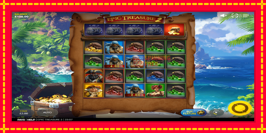 Epic Treasure 2 mesin slot dengan animasi cerah, gambar 2