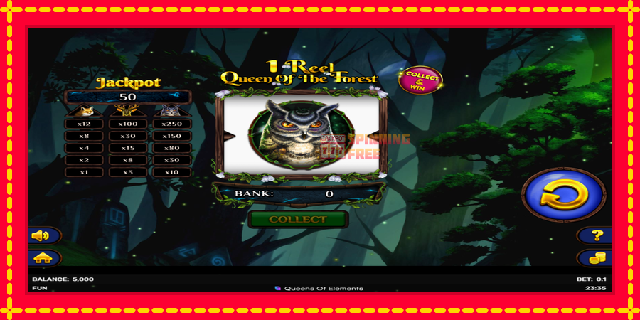 1 Reel Queen of the Forest mesin slot dengan animasi cerah, gambar 2