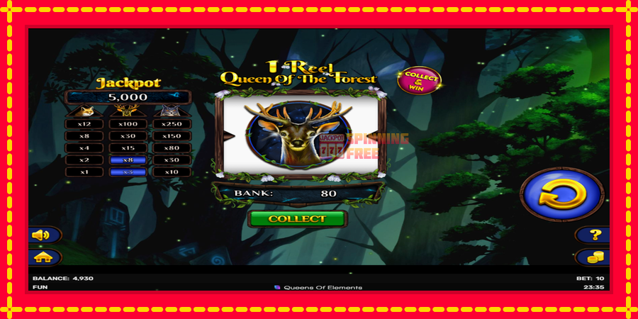 1 Reel Queen of the Forest mesin slot dengan animasi cerah, gambar 3