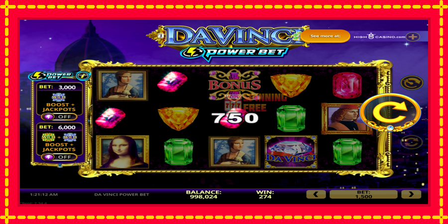 Da Vinci Power Bet mesin slot dengan animasi cerah, gambar 3