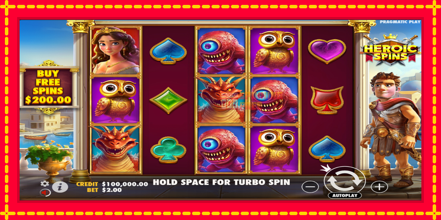 Heroic Spins mesin slot dengan animasi cerah, gambar 2