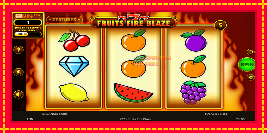 777 - Fruits Fire Blaze mesin slot dengan animasi cerah, gambar 2