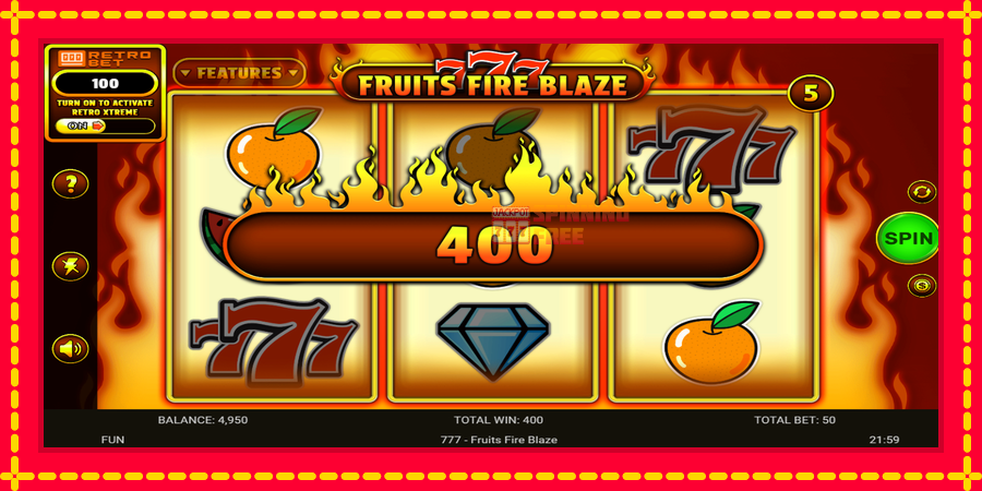 777 - Fruits Fire Blaze mesin slot dengan animasi cerah, gambar 4