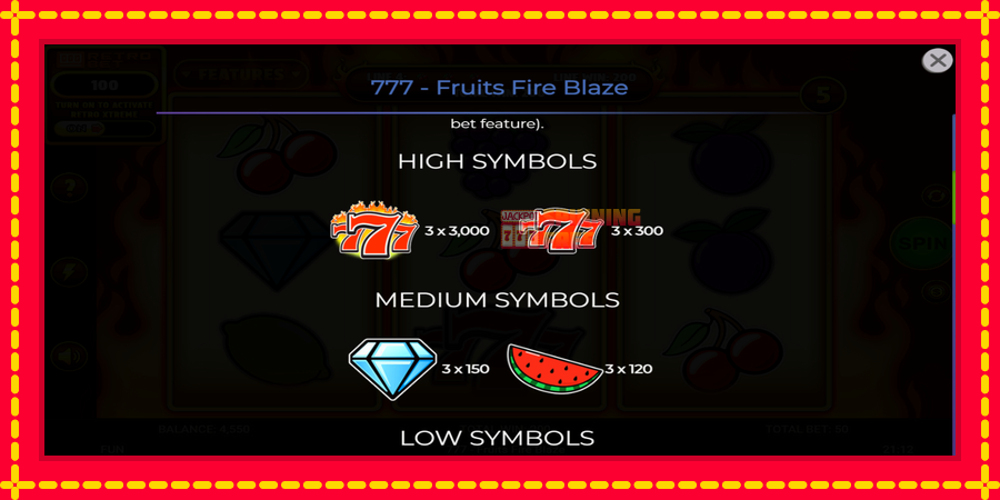 777 - Fruits Fire Blaze mesin slot dengan animasi cerah, gambar 6