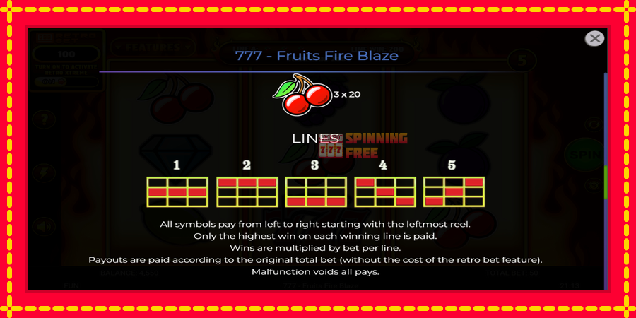 777 - Fruits Fire Blaze mesin slot dengan animasi cerah, gambar 7