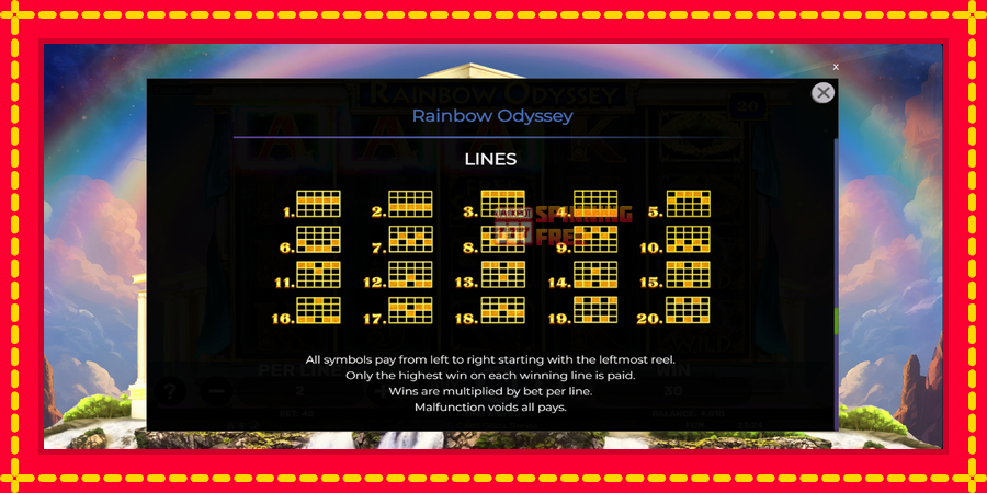 Rainbow Odyssey mesin slot dengan animasi cerah, gambar 7