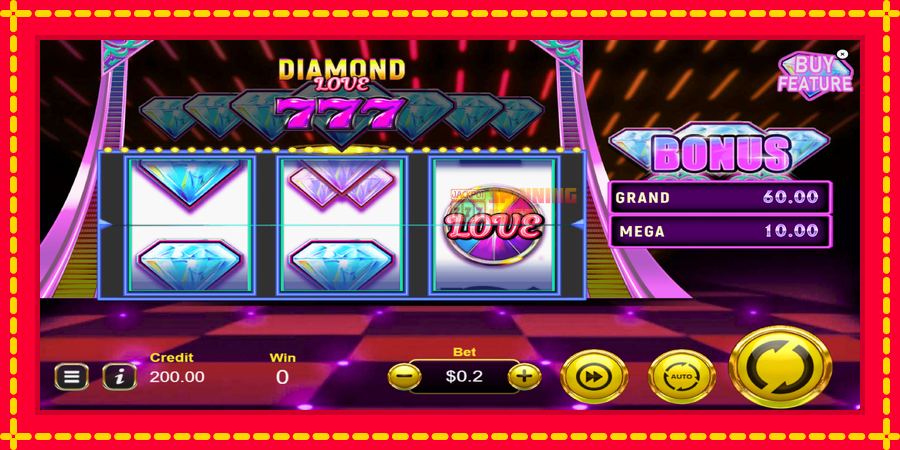 Diamond 777 Love mesin slot dengan animasi cerah, gambar 2