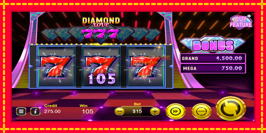 Diamond 777 Love mesin slot dengan animasi cerah, gambar 3