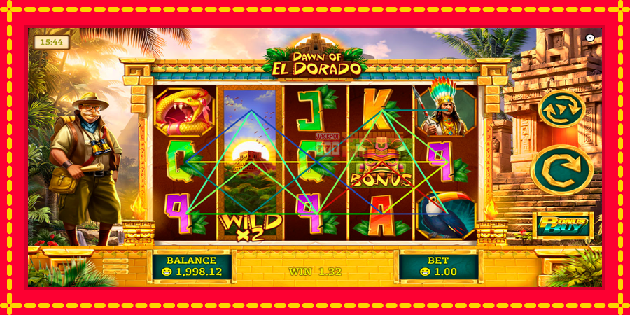 Dawn of El Dorado mesin slot dengan animasi cerah, gambar 2