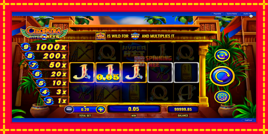 Cleopatra Hyper Hits mesin slot dengan animasi cerah, gambar 2