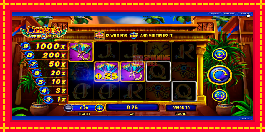 Cleopatra Hyper Hits mesin slot dengan animasi cerah, gambar 3