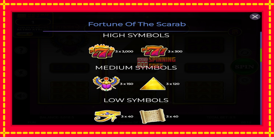 Fortune of the Scarab mesin slot dengan animasi cerah, gambar 5