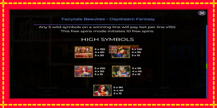 Fairytale Beauties - Daydream Fantasy mesin slot dengan animasi cerah, gambar 7