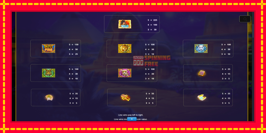 Money Mania Sphinx Fire mesin slot dengan animasi cerah, gambar 6