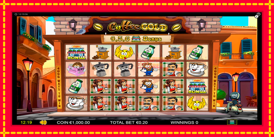 Coffee Gold mesin slot dengan animasi cerah, gambar 1